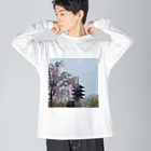 puakeli 合同会社の枝垂れ桜と五重塔 Big Long Sleeve T-Shirt