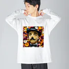 お花屋SUNのHumorous Flower「ユーモラス・フラワー」 ビッグシルエットロングスリーブTシャツ