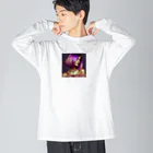 Harukiworksのパープルガール Big Long Sleeve T-Shirt