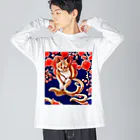 ソルブラインの和風猫｢凡｣ Big Long Sleeve T-Shirt