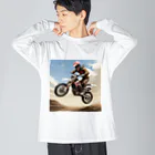 Bikers' Galleryのモトクロス ジャンプシーン アート オフロード バイク Big Long Sleeve T-Shirt