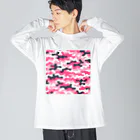 carl-carlのカモフラ　ピンク Big Long Sleeve T-Shirt