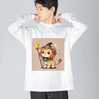 ganeshaの魔法の杖を持ったかわいいライオン Big Long Sleeve T-Shirt