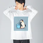 ganeshaのかわいいペンギンとおもちゃのバケツ Big Long Sleeve T-Shirt