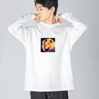 キュート＆クールのメッシュなライオン Big Long Sleeve T-Shirt