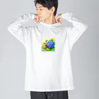 かるるんショップのあじさいとカタツムリ　雨上がり Big Long Sleeve T-Shirt