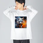 タカヤマ・サイトのフォックス・突き進む意志・アート風 Big Long Sleeve T-Shirt