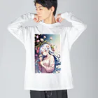 🐋うくはのお店の花と君7 ビッグシルエットロングスリーブTシャツ