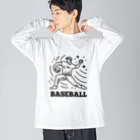 nndesignのBASEBALL LEFT PITCHER Big Long Sleeve T-Shirt