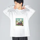 atoyuki_SHOPの可愛い機関車 Big Long Sleeve T-Shirt