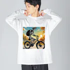 nao-tommyのポタリング中の骸骨 Big Long Sleeve T-Shirt