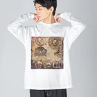 JapaneseArt Yui Shopの古代人の未来設計 ビッグシルエットロングスリーブTシャツ