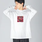 OTIRUBUTUBUTUの赤い花 Big Long Sleeve T-Shirt