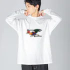 しもべ(鶏勉強中)のいっけなーい遅刻遅刻ー！地鶏 Big Long Sleeve T-Shirt