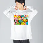 HappyFaceMarketのカップケーキ中毒アディクション Big Long Sleeve T-Shirt