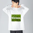 atelier_lapislazuliのGreen ビッグシルエットロングスリーブTシャツ