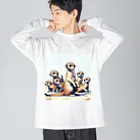 DotAnimalsのドットミーアキャット_ファミリー Big Long Sleeve T-Shirt