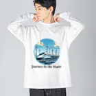 チェリモヤの新幹線 水辺の旅 02 ビッグシルエットロングスリーブTシャツ