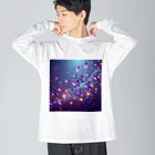 Hojo_Gorozaemonの紫蝶・壱 ビッグシルエットロングスリーブTシャツ