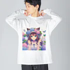 yos-1292583のねこニコばん ビッグシルエットロングスリーブTシャツ