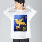 珍獣舎の宇宙と応龍 ビッグシルエットロングスリーブTシャツ