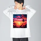 Rパンダ屋の「美しい夕焼け」グッズ Big Long Sleeve T-Shirt