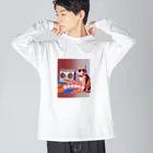 catnip factoryのレトロニャンコ Big Long Sleeve T-Shirt