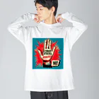 よしかつのサイバー攻撃、ダメ絶対 Big Long Sleeve T-Shirt