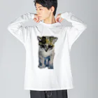 青い猫の真白 Big Long Sleeve T-Shirt