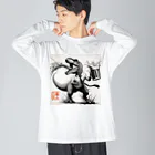 PALA's SHOP　cool、シュール、古風、和風、の呑んだくれ！　 Big Long Sleeve T-Shirt