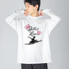 Saori_k_cutpaper_artのBallet Lovers Ballerina Big Long Sleeve T-Shirt