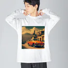 aircooled3のレトロなワーゲン スポーツカー メキシコの町並み オレンジ Big Long Sleeve T-Shirt