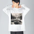 aircooled3の白黒ワーゲン大行列 Big Long Sleeve T-Shirt