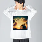 aircooled3のレトロなワーゲン 夕暮れビーチ 2 Big Long Sleeve T-Shirt