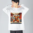 8890のカンフーキャット Big Long Sleeve T-Shirt