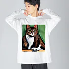 Ppit8のどっしりかまえる猫ちゃん ビッグシルエットロングスリーブTシャツ