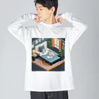 hono想(そう)イタグレ日記のホワイトタイガーのリラックスタイム Big Long Sleeve T-Shirt