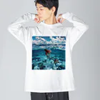 AQUAMETAVERSEのモルジブの大海原で人魚が泳いでいますsanae2074 ビッグシルエットロングスリーブTシャツ