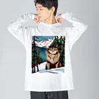 Ppit8のI live in Snow Mountain. ビッグシルエットロングスリーブTシャツ