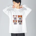 チェリモヤのねこコーラス 05 ビッグシルエットロングスリーブTシャツ