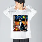 Ppit8の星に包まれる夜のアトミックファイヤー Big Long Sleeve T-Shirt