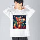 はなにゃんのおうちの花火で遊ぶかわいい猫ちゃん Big Long Sleeve T-Shirt