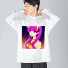 きゅぴきゅぴガールのきゅぴきゅぴ★ピンク髪美人お姉さん Big Long Sleeve T-Shirt