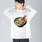 脂身通信Ｚのうどん_240701 ビッグシルエットロングスリーブTシャツ