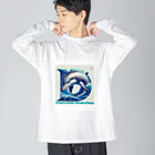 NaturalCanvasのOcean's Smile, Waves of Hope ビッグシルエットロングスリーブTシャツ