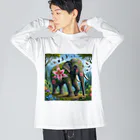 totetunのゆりゆるゾウさん Big Long Sleeve T-Shirt