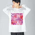 オンラインショップイエローリーフのハート　赤　ピンク　紫　可愛い Big Long Sleeve T-Shirt