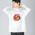 chan-takehaniの花のハーモニー ビッグシルエットロングスリーブTシャツ