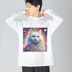 はなにゃんのおうちの虹色に輝くかわいい白猫ちゃん2 Big Long Sleeve T-Shirt