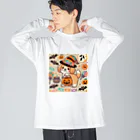 あとりえmignonのハロウィンドッグ Big Long Sleeve T-Shirt